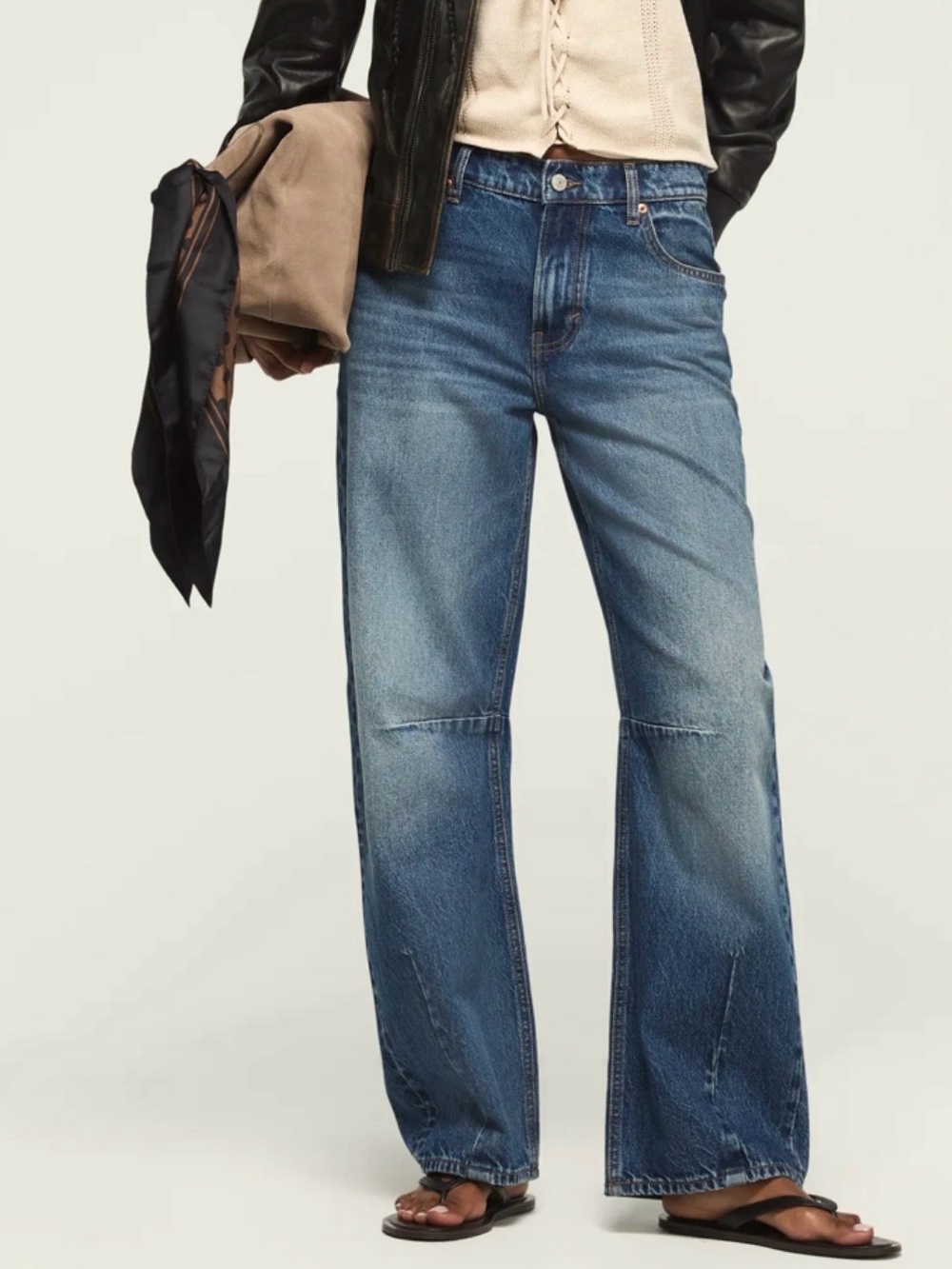 Lucky Brand Barrel Wide-Leg Blue Jeans